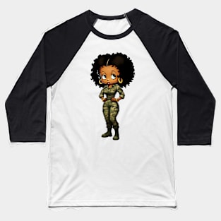 Betty Boop Military Uniform Baseball T-Shirt